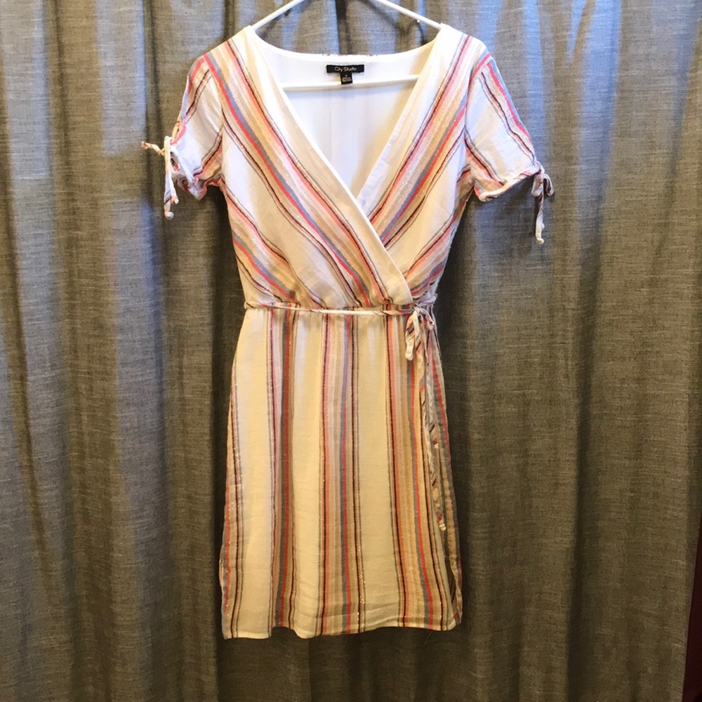 City Studio faux wrap dress
